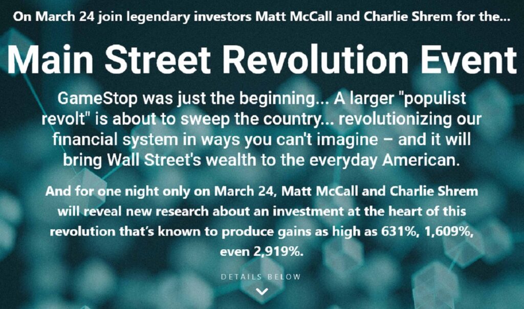 Matt McCall's Ultimate Crypto: The Main Street Revolution Event